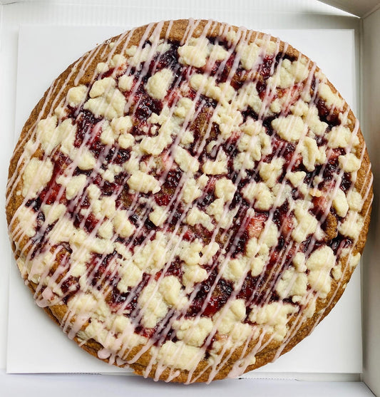 Raspberry Crumble Cookie Cake