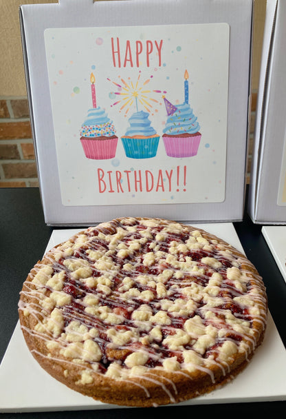 Raspberry Crumble Cookie Cake